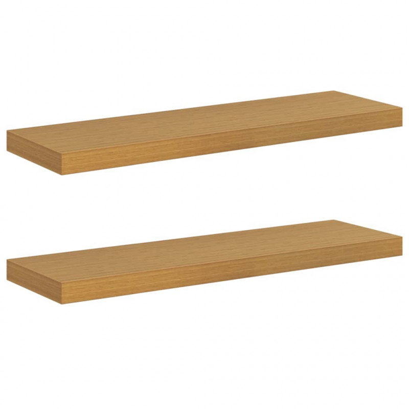 Półka ścienna z przechowywaniem 2 pcs Beżowy 90 x 23,5 x 4 cm