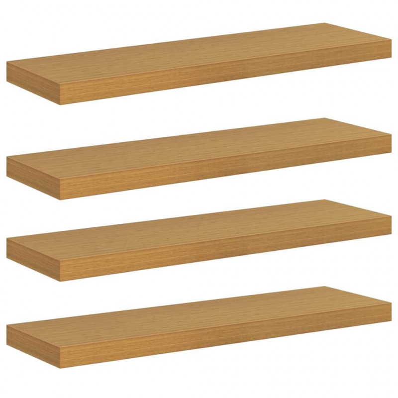 Półka ścienna z przechowywaniem 4 pcs Beżowy 90 x 23,5 x 4 cm