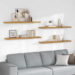 Półka ścienna z przechowywaniem 4 pcs Beżowy 120 x 23,5 x 4 cm