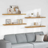 Półka ścienna z przechowywaniem 4 pcs Beżowy 120 x 23,5 x 4 cm