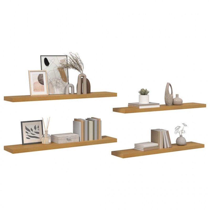 Półka ścienna z przechowywaniem 4 pcs Beżowy 120 x 23,5 x 4 cm