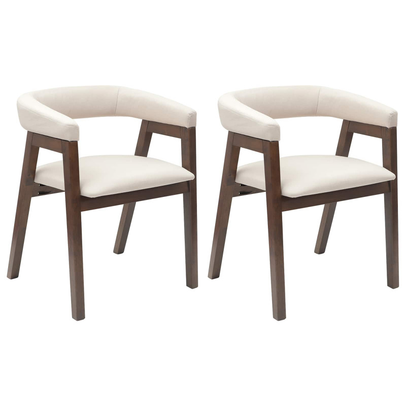 Krzesła jadalne 2 pcs Jasny Brąz 54 x 57 x 73 cm Drewno Gumowe
