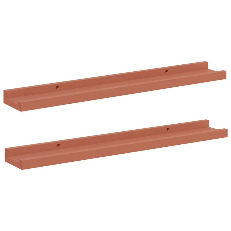 Półka ścienna z półką 2 pcs Czerwony 60 x 9 x 3 cm