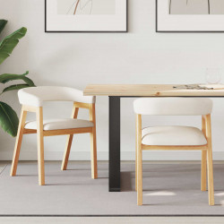 Krzesła jadalne 2 pcs Naturalny 54 x 57 x 73 cm Drewno Gumowe