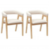 Krzesła jadalne 2 pcs Naturalny 54 x 57 x 73 cm Drewno Gumowe