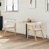 Krzesła jadalne 2 pcs Naturalny 54 x 57 x 73 cm Drewno Gumowe