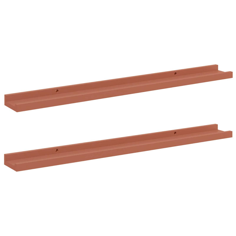 Półka ścienna z półką 2 pcs Czerwony 80 x 9 x 3 cm