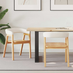 Krzesła jadalne 2 pcs Naturalny 54 x 57 x 73 cm Drewno Gumowe
