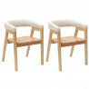 Krzesła jadalne 2 pcs Naturalny 54 x 57 x 73 cm Drewno Gumowe