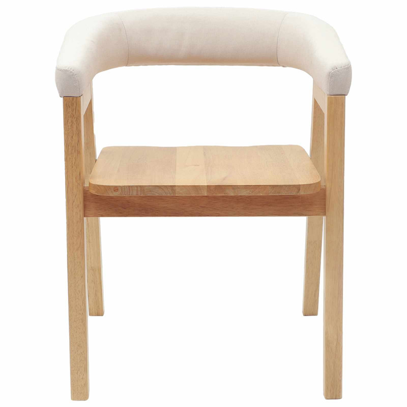 Krzesła jadalne 2 pcs Naturalny 54 x 57 x 73 cm Drewno Gumowe