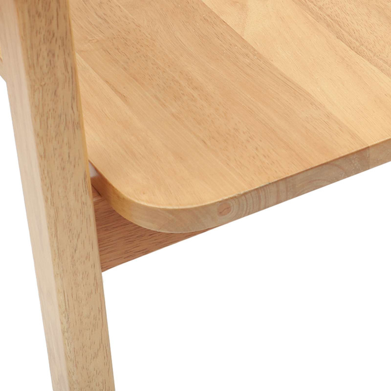 Krzesła jadalne 2 pcs Naturalny 54 x 57 x 73 cm Drewno Gumowe