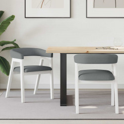 Krzesła jadalne 2 pcs Biały 54 x 57 x 73 cm Drewno Gumowe