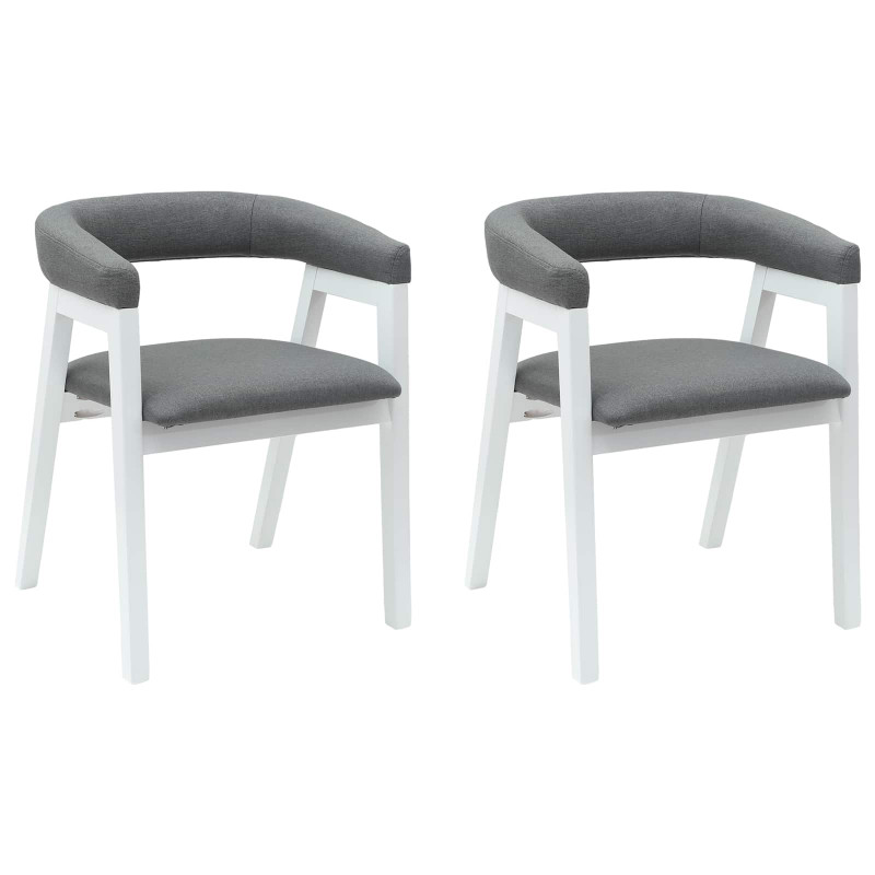 Krzesła jadalne 2 pcs Biały 54 x 57 x 73 cm Drewno Gumowe
