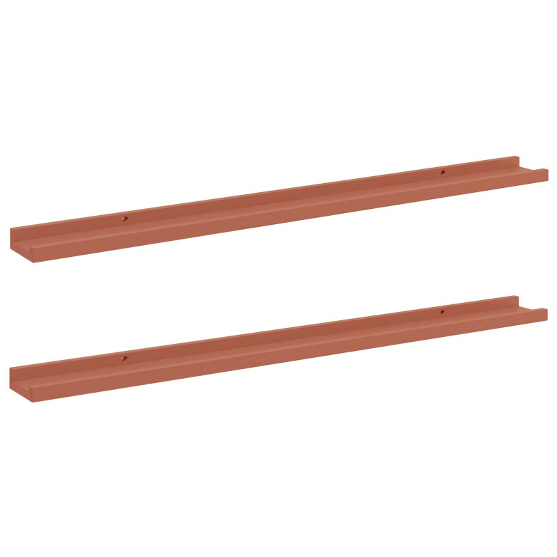 Półka ścienna z półką 2 pcs Czerwony 100 x 9 x 3 cm