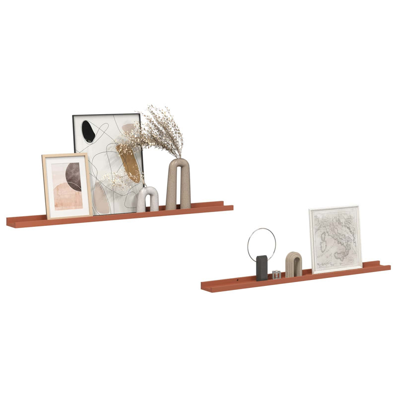 Półka ścienna z półką 2 pcs Czerwony 100 x 9 x 3 cm