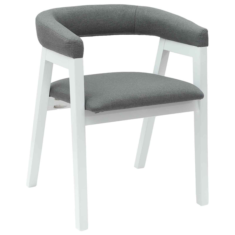 Krzesła jadalne 2 pcs Biały 54 x 57 x 73 cm Drewno Gumowe
