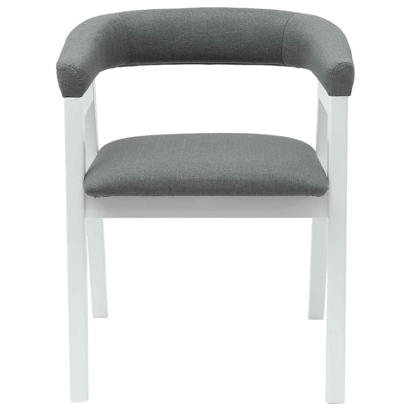 Krzesła jadalne 2 pcs Biały 54 x 57 x 73 cm Drewno Gumowe