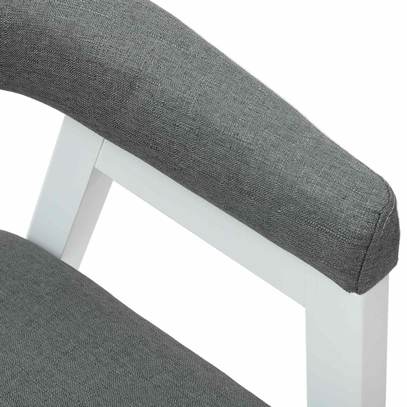 Krzesła jadalne 2 pcs Biały 54 x 57 x 73 cm Drewno Gumowe