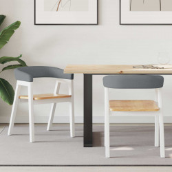 Krzesła jadalne 2 pcs Biały 54 x 57 x 73 cm Drewno Gumowe