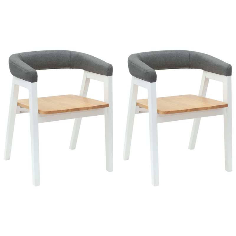 Krzesła jadalne 2 pcs Biały 54 x 57 x 73 cm Drewno Gumowe