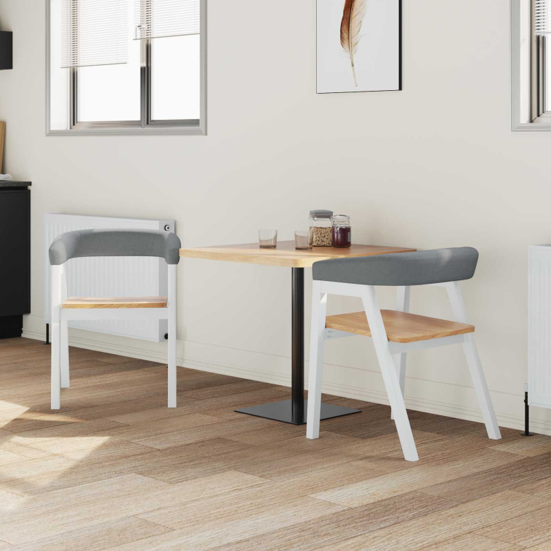 Krzesła jadalne 2 pcs Biały 54 x 57 x 73 cm Drewno Gumowe
