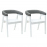 Krzesła jadalne 2 pcs Biały 54 x 57 x 73 cm Drewno Gumowe