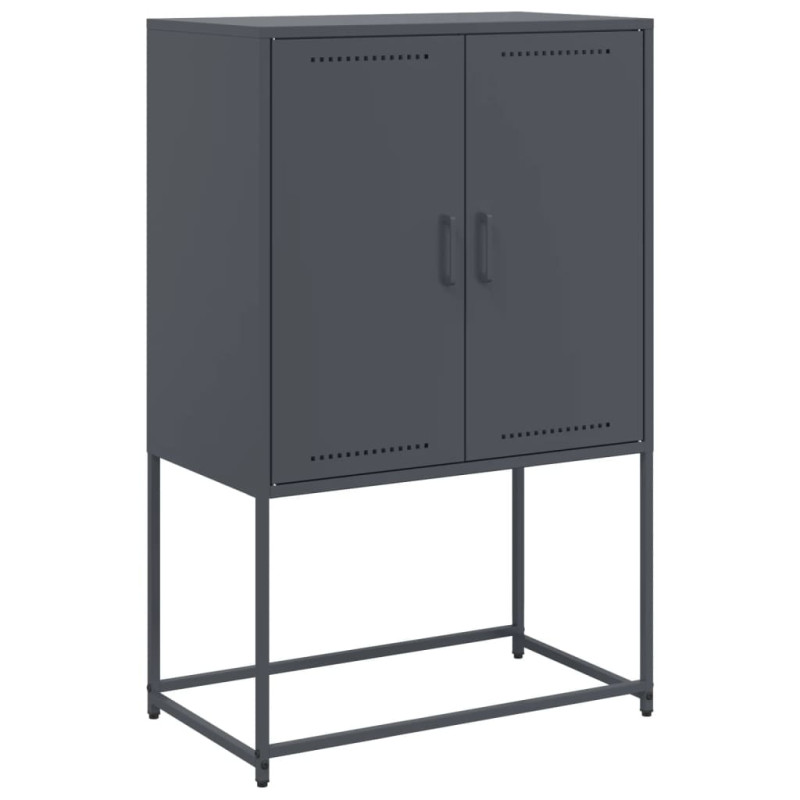 Szafka pod telewizor, czarna, 68x39x60,5 cm, stalowa