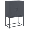 Szafka pod telewizor, czarna, 68x39x60,5 cm, stalowa