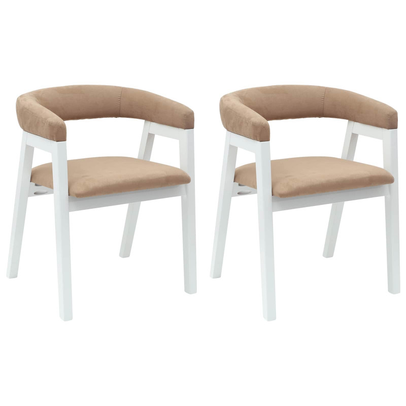 Krzesła jadalne 2 pcs Biały 54 x 57 x 73 cm Drewno Gumowe