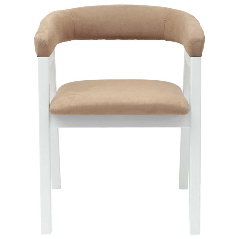 Krzesła jadalne 2 pcs Biały 54 x 57 x 73 cm Drewno Gumowe