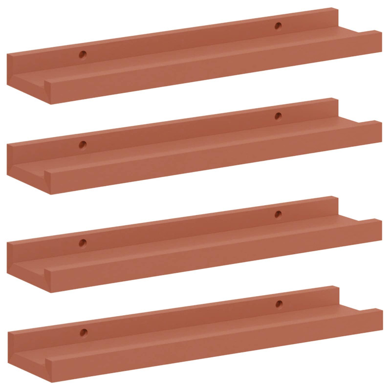 Półka ścienna z półką 4 pcs Czerwony 40 x 9 x 3 cm