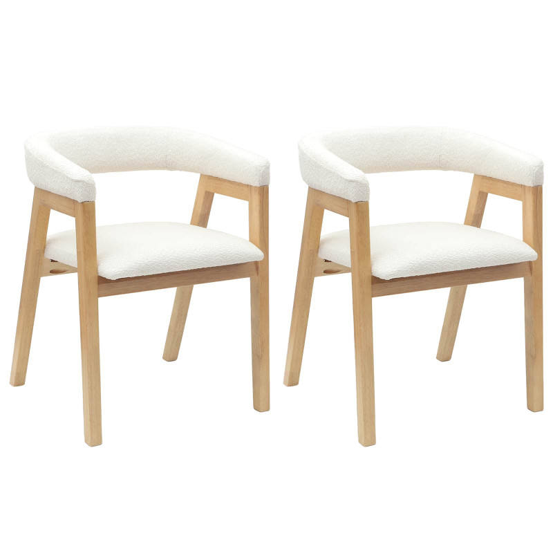 Krzesła jadalne 2 pcs Naturalny 54 x 57 x 73 cm Drewno Gumowe