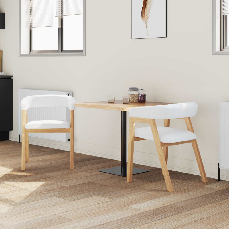 Krzesła jadalne 2 pcs Naturalny 54 x 57 x 73 cm Drewno Gumowe