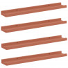 Półka ścienna z półką 4 pcs Czerwony 60 x 9 x 3 cm