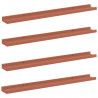 Półka ścienna z półką 4 pcs Czerwony 80 x 9 x 3 cm