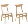 Krzesła jadalne 2 pcs Naturalny 42 x 47.5 x 81 cm Drewno Gumowe