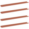Półka ścienna z półką 4 pcs Czerwony 100 x 9 x 3 cm