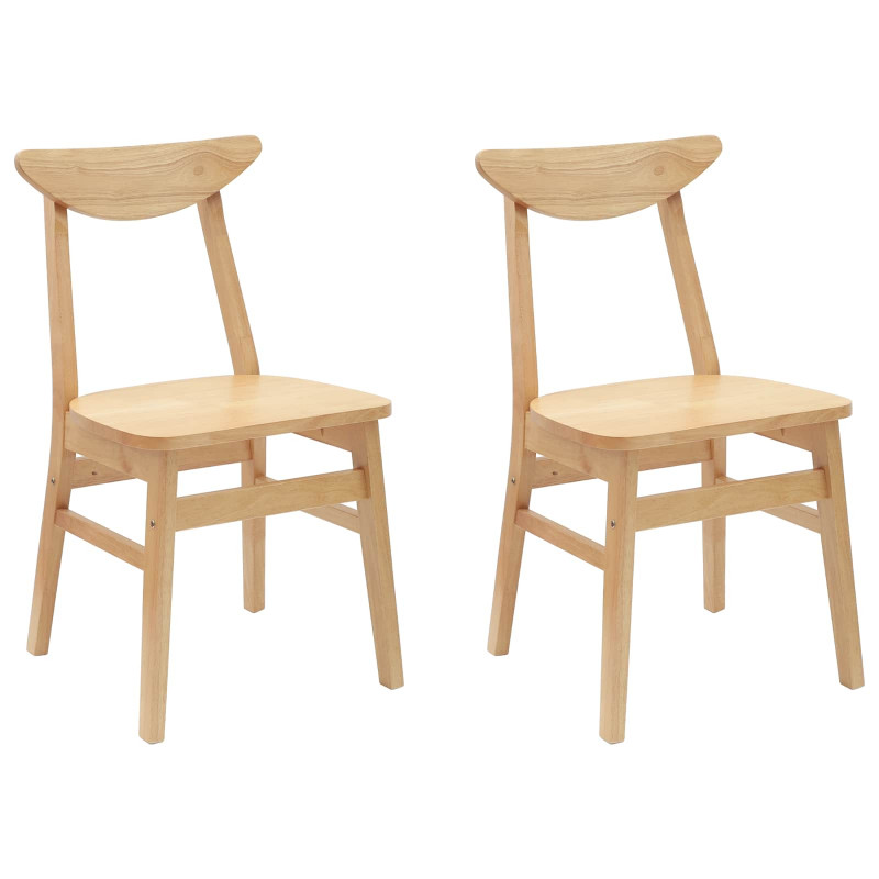 Krzesła jadalne 2 pcs Naturalny 42 x 47.5 x 81 cm Drewno Gumowe