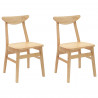 Krzesła jadalne 2 pcs Naturalny 42 x 47.5 x 81 cm Drewno Gumowe