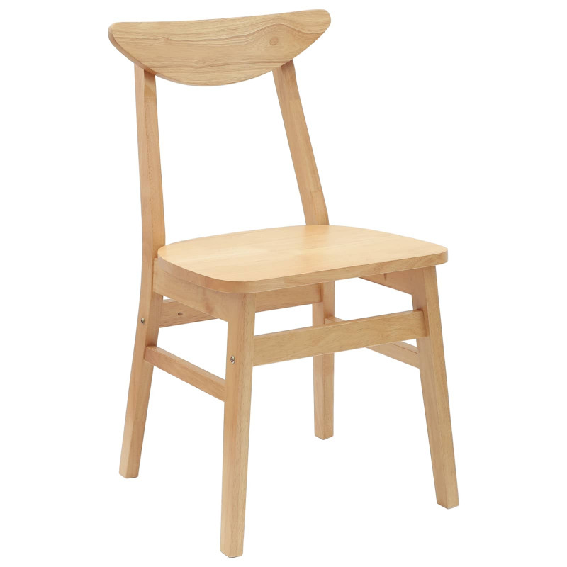 Krzesła jadalne 2 pcs Naturalny 42 x 47.5 x 81 cm Drewno Gumowe