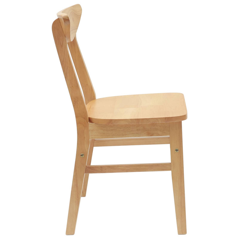 Krzesła jadalne 2 pcs Naturalny 42 x 47.5 x 81 cm Drewno Gumowe