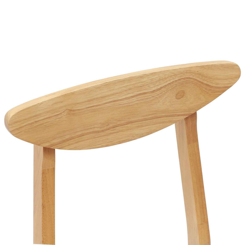 Krzesła jadalne 2 pcs Naturalny 42 x 47.5 x 81 cm Drewno Gumowe