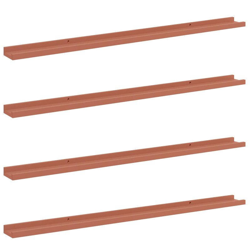 Półka ścienna z półką 4 pcs Czerwony 115 x 9 x 3 cm