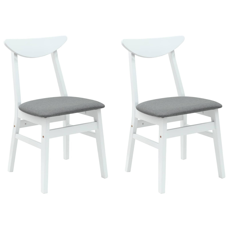 Krzesła jadalne 2 pcs Biały 42 x 47.5 x 81 cm Drewno Gumowe