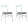 Krzesła jadalne 2 pcs Biały 42 x 47.5 x 81 cm Drewno Gumowe