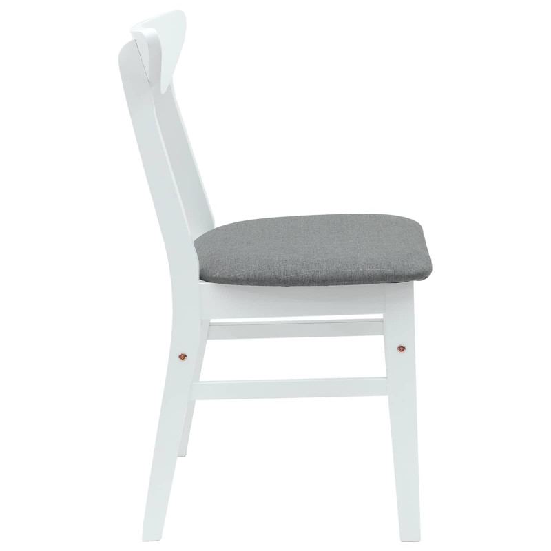 Krzesła jadalne 2 pcs Biały 42 x 47.5 x 81 cm Drewno Gumowe