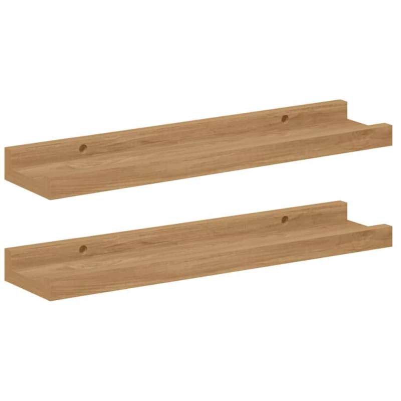 Półka ścienna z półką 2 pcs Brązowy 40 x 9 x 3 cm