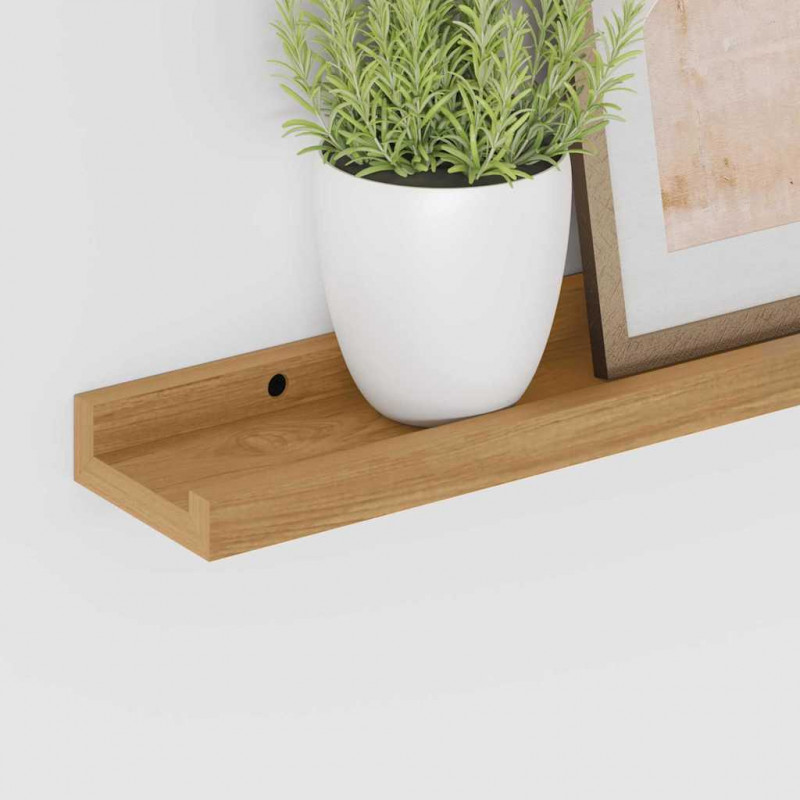 Półka ścienna z półką 2 pcs Brązowy 40 x 9 x 3 cm