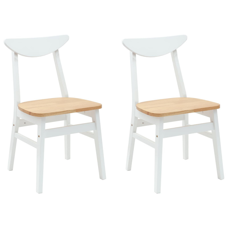 Krzesła jadalne 2 pcs Biały 42 x 47.5 x 81 cm Drewno Gumowe