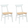 Krzesła jadalne 2 pcs Biały 42 x 47.5 x 81 cm Drewno Gumowe